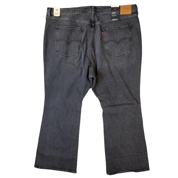 NWT Levis 70s HIGH FLARE Gray Black Denim Jeans Womens Size 24W - Picture 3 of 8
